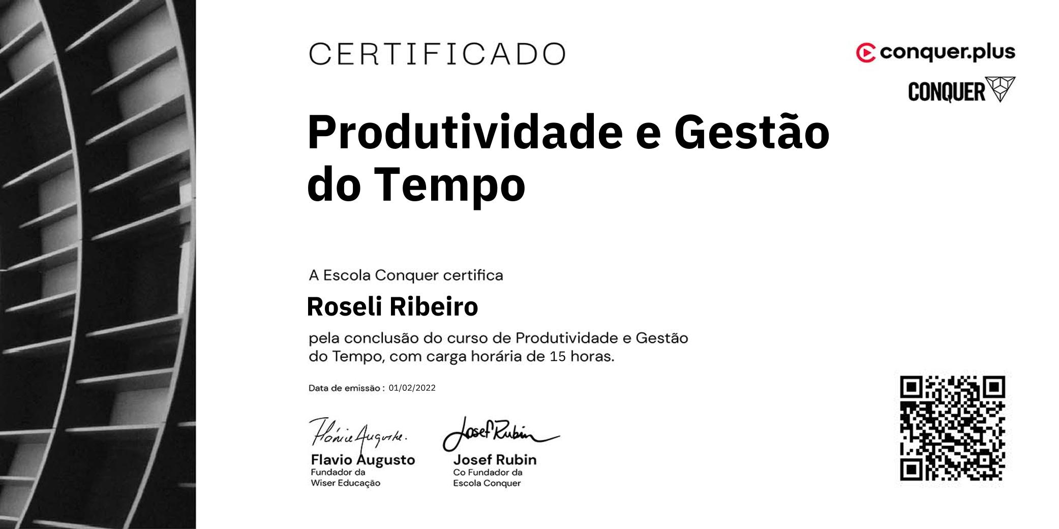 Certificado de Produtividade e Gestão do Tempo